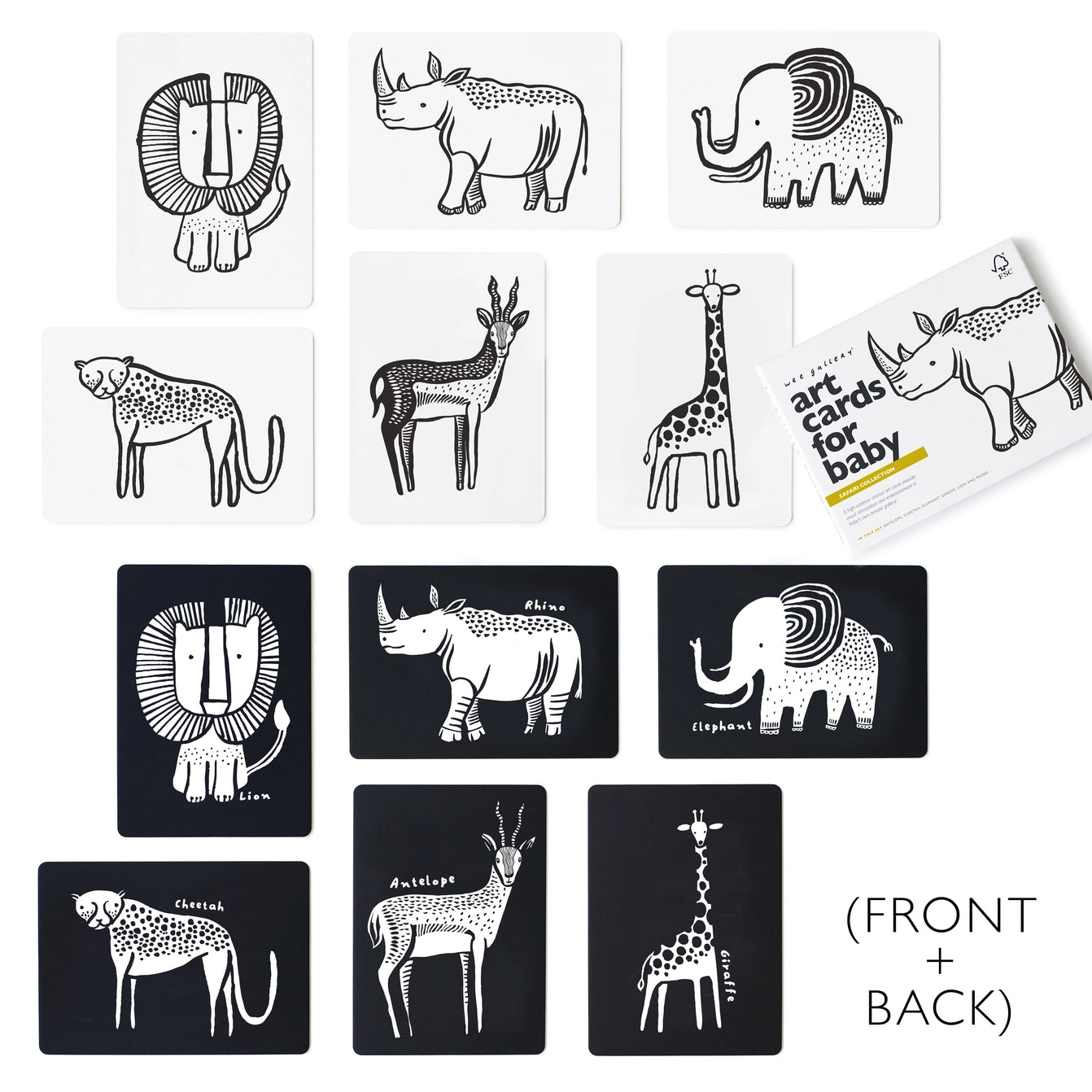 Cartes d’éveil pour bébé - Collection Safari