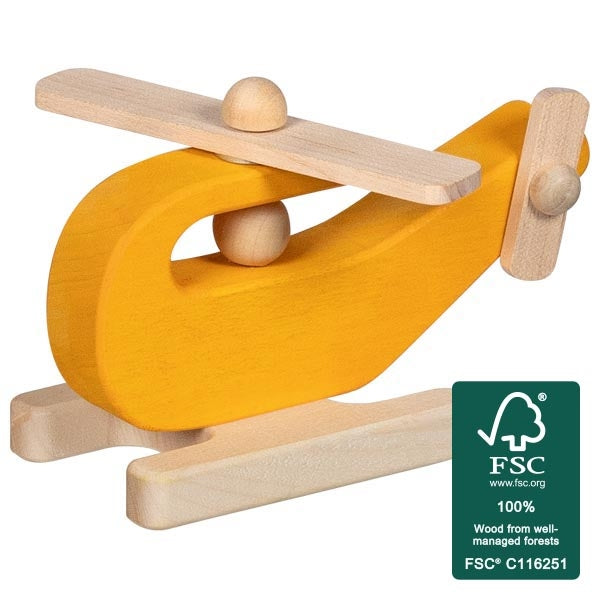Yellow Wooden Helicopter