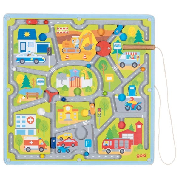 Magnetisch doolhof kleine stad