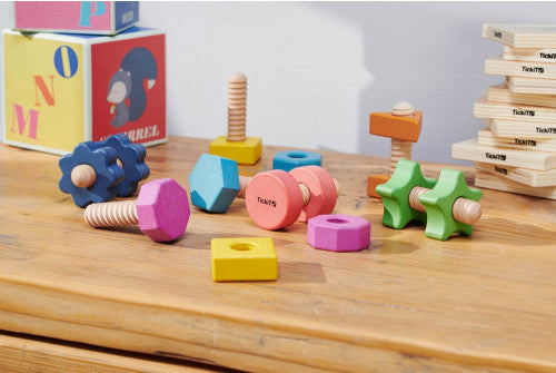 Rainbow wooden nuts & bolts