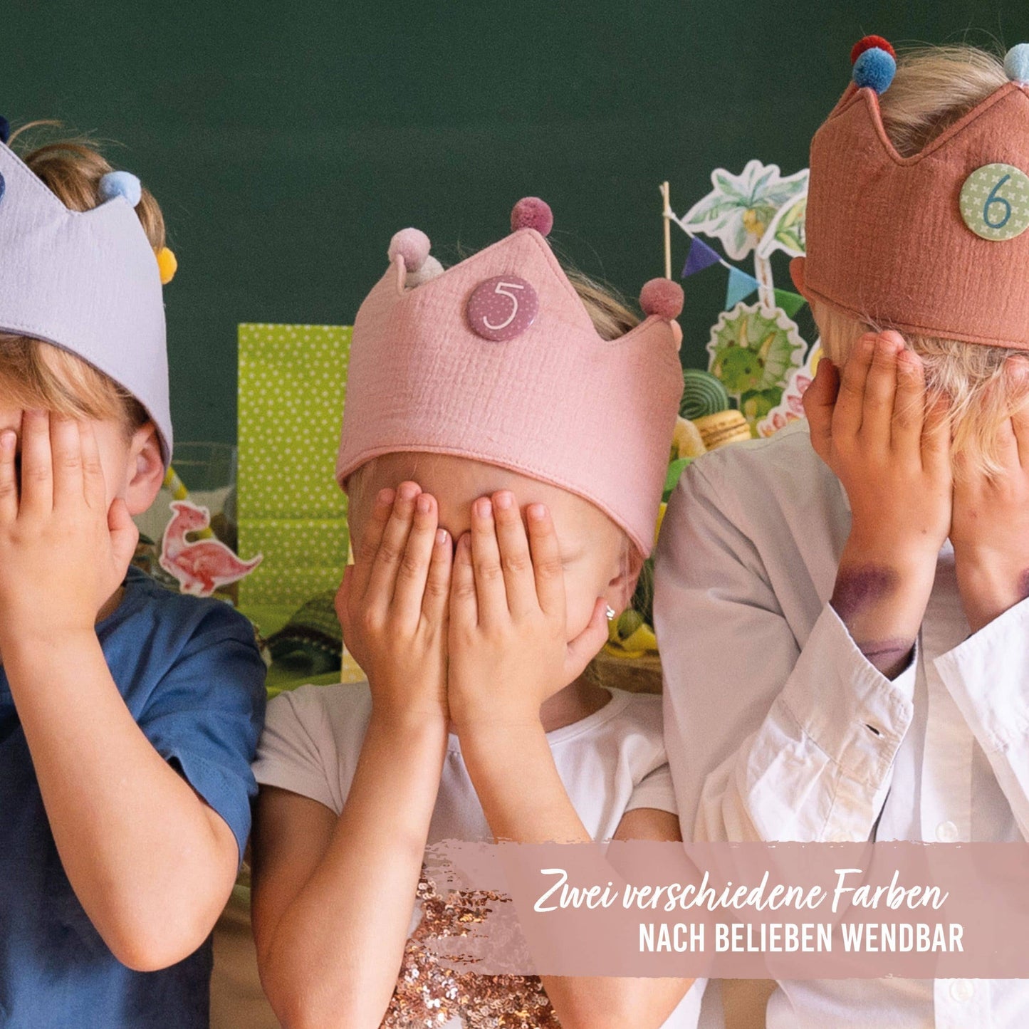 Papierdrachen-Geburtstagskrone aus Musselin - Pink