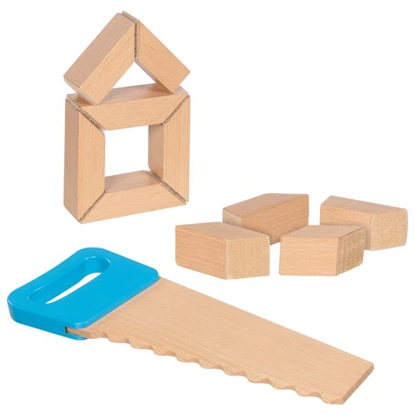 Wooden Building Blocks with Saw