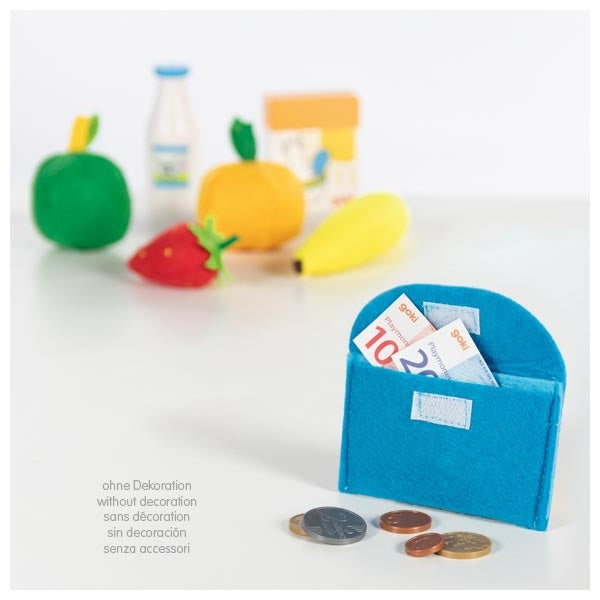 Vilten boodschappentas met accessoires