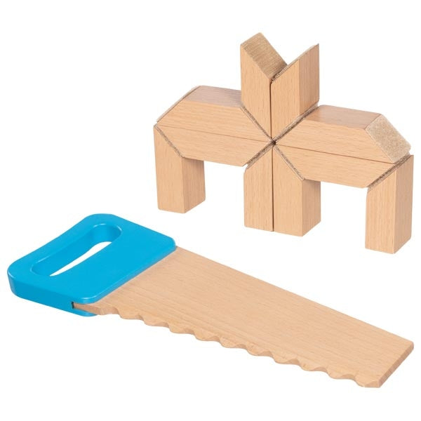 Wooden Building Blocks with Saw
