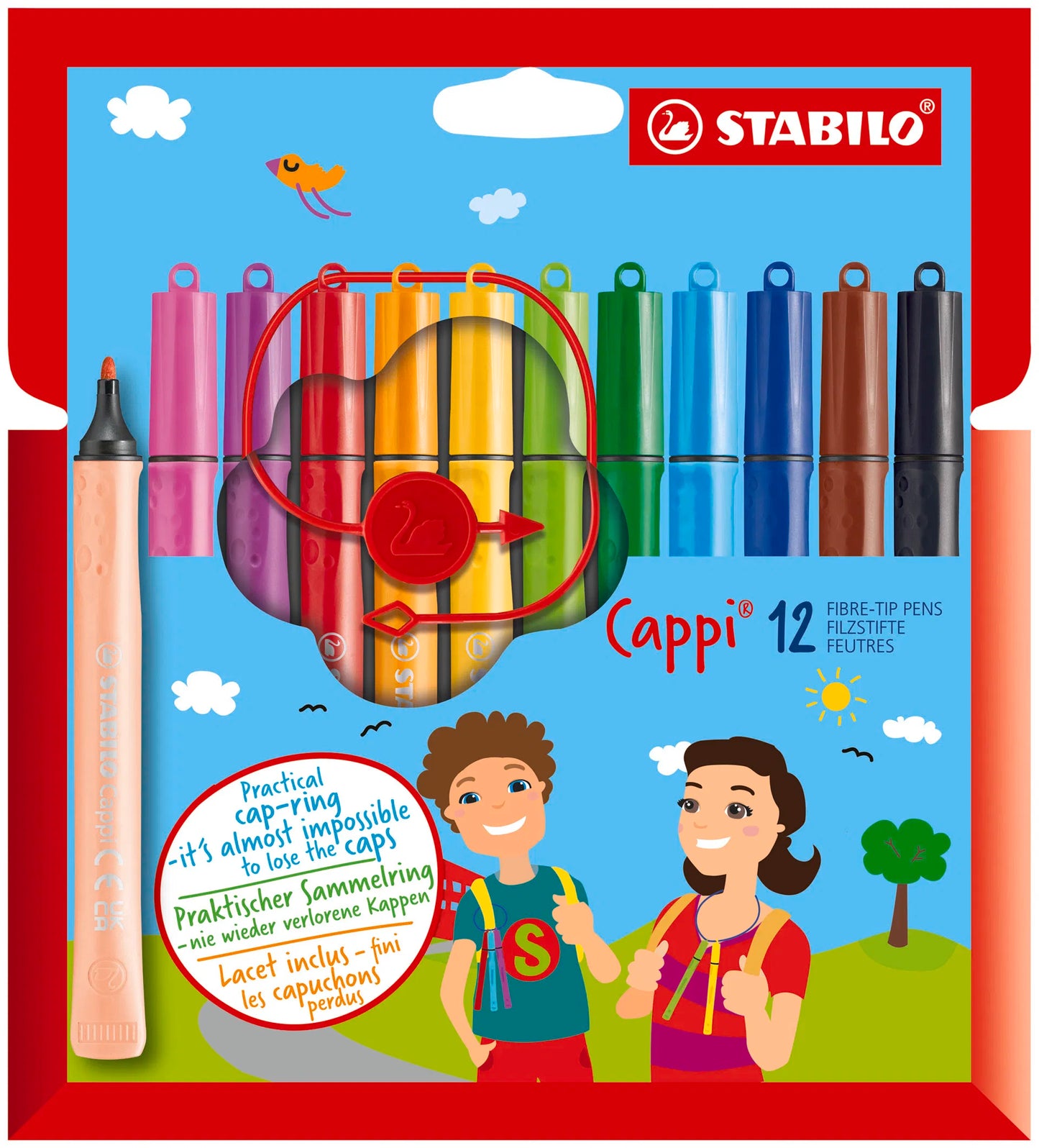 Felt-tip pen with cap-ring STABILO Cappi