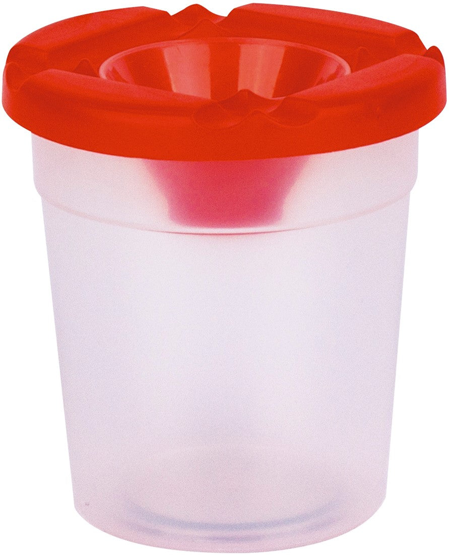 Paint pot with anti-spill lid