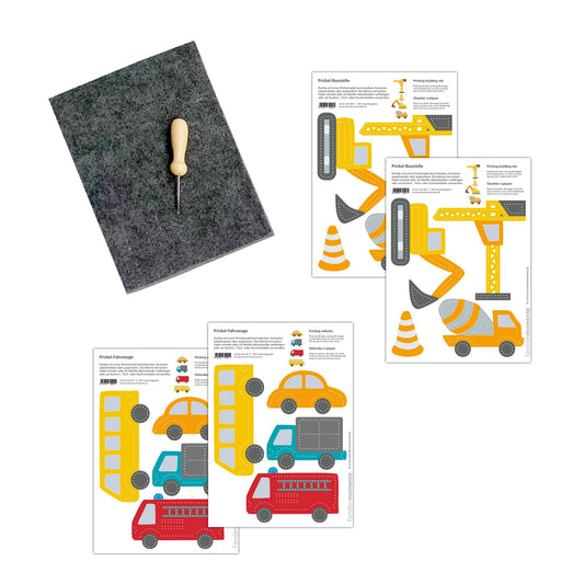 Vehicles & Construction Site - Pricking Set