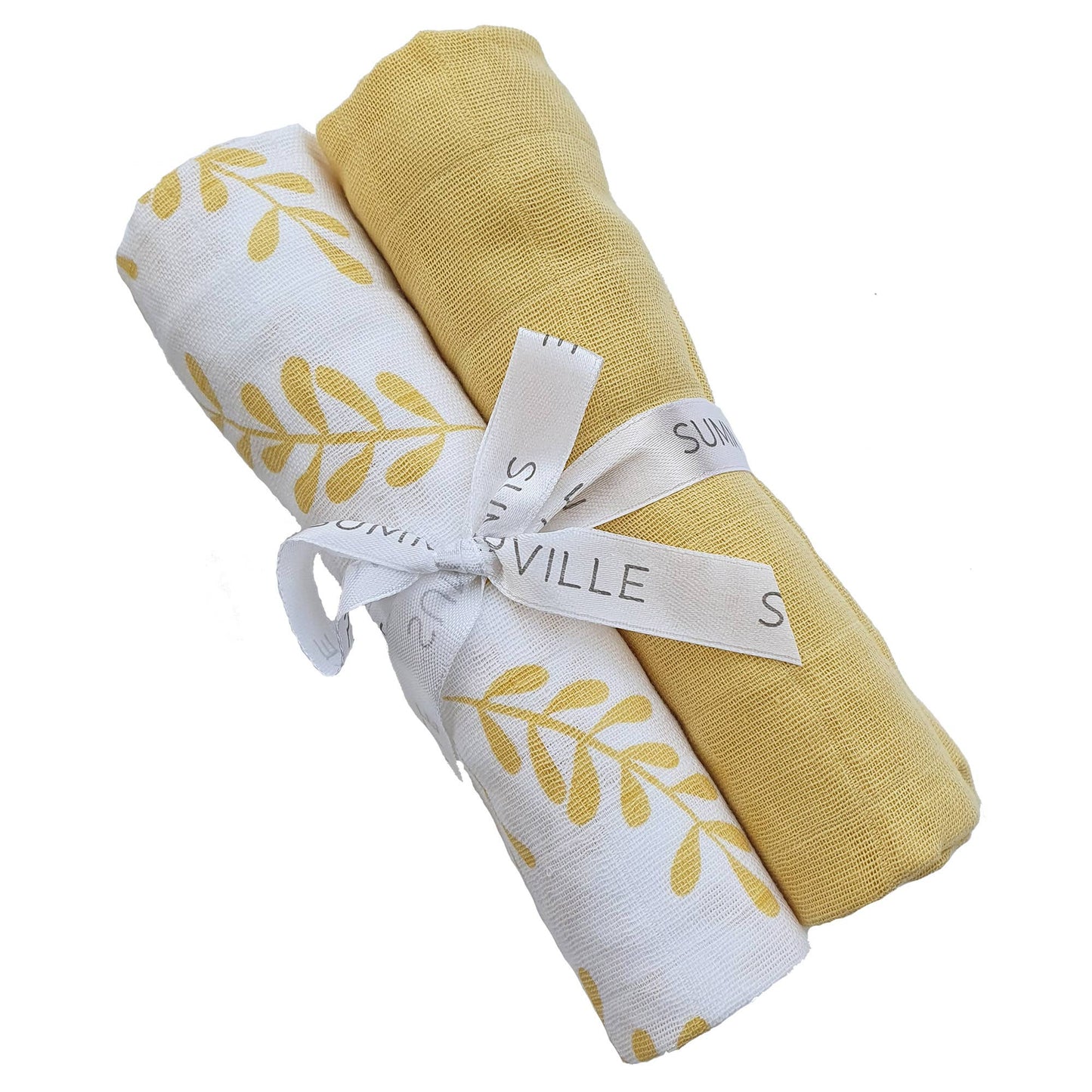 Biologische Muslin Dekens 2-pack Bloem Zonnegeel