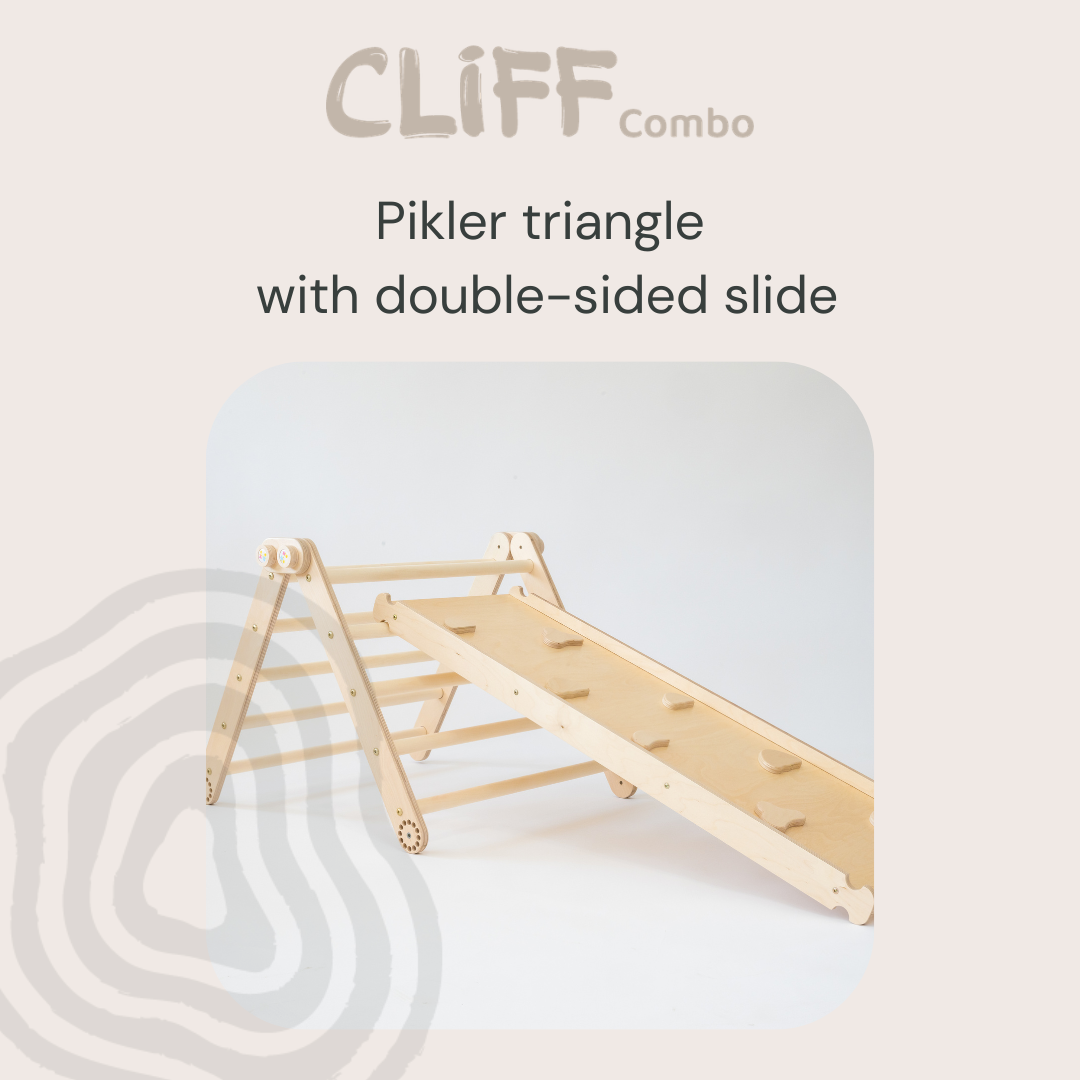Triangle d’escalade Pikler avec toboggan