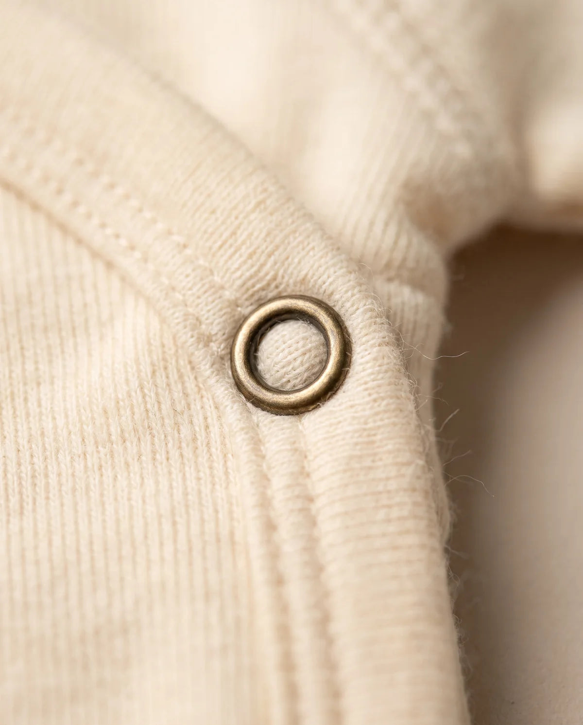 Wool Wrap Romper Long Sleeve – Merino Wool – Natural