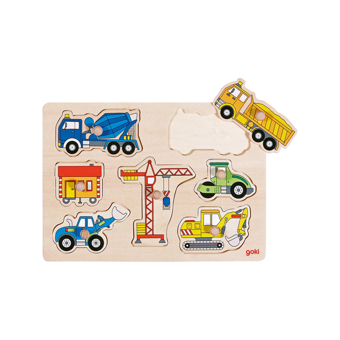 Puzzel met uitsnede, bouwvoertuigen (genormaliseerd)