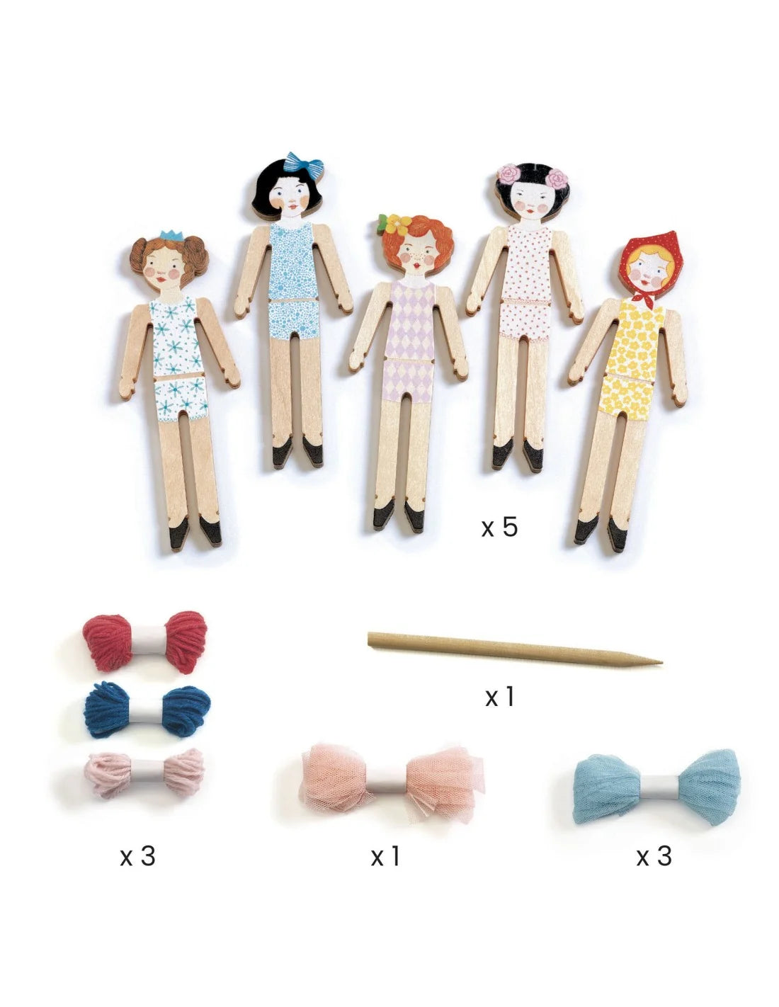 DIY Wooden Worry Dolls Kit
