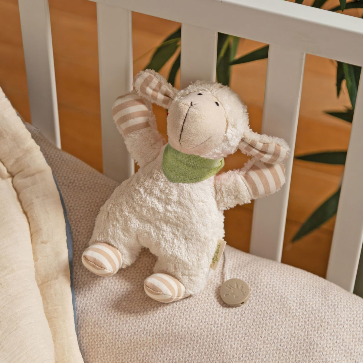 Organic Musical Baby Soft Toy Sheep