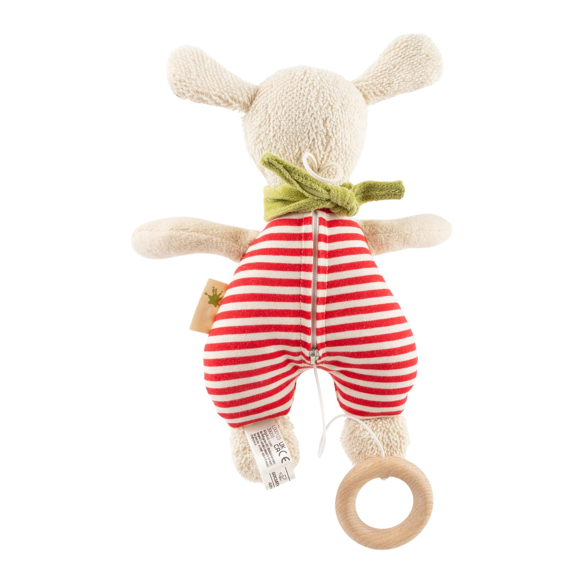 Organic Musical Baby Soft Toy Sheep with Stripes