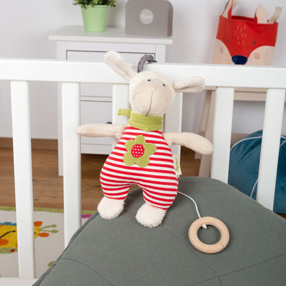 Organic Musical Baby Soft Toy Sheep with Stripes