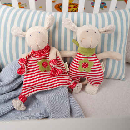 Organic Musical Baby Soft Toy Sheep with Stripes