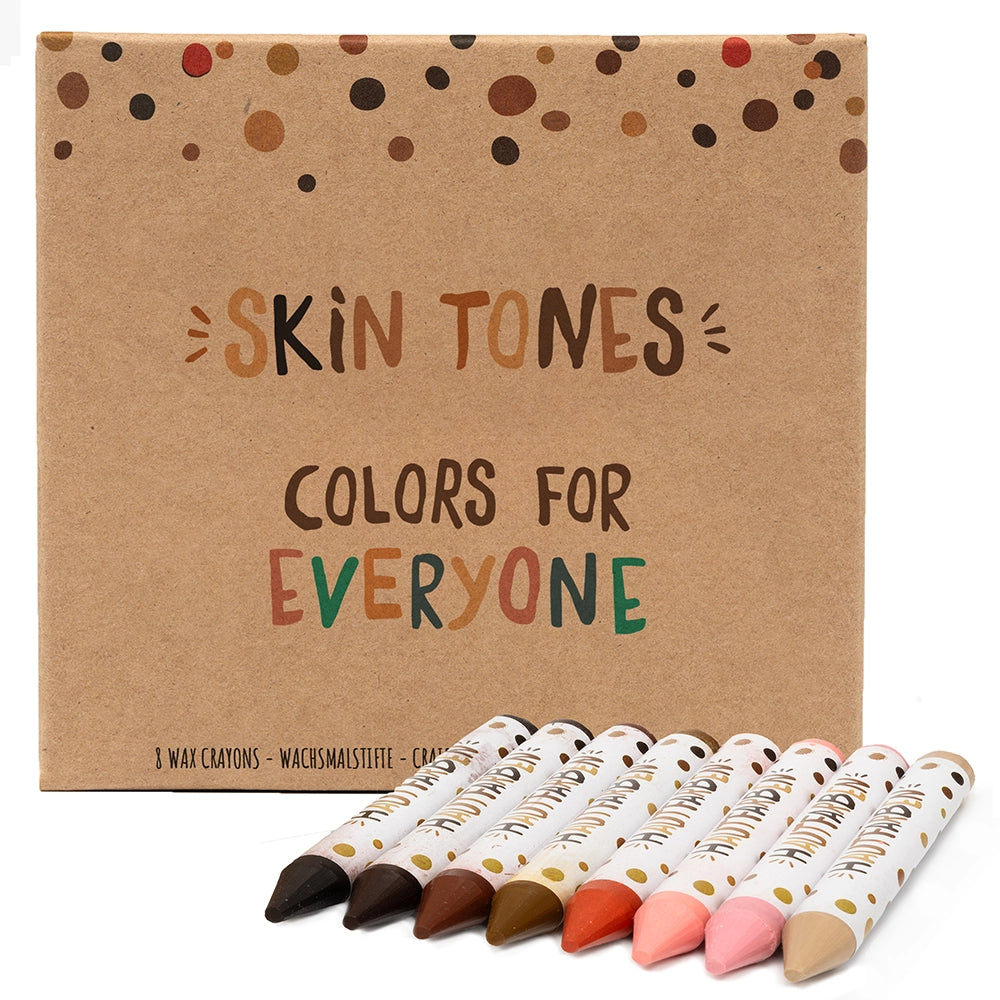8 crayons de cire couleurs de peau