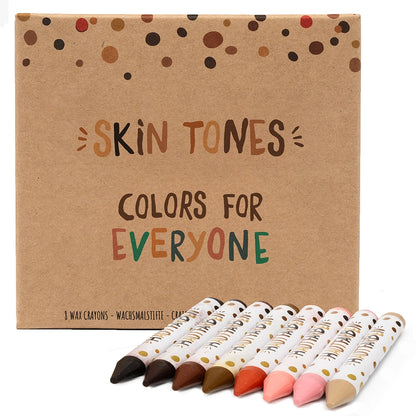 8 crayons de cire couleurs de peau