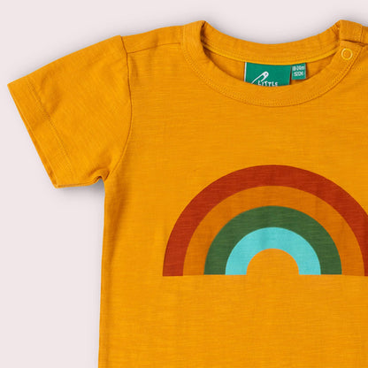 T-shirt à manches courtes à pressions Arc-en-ciel doré
