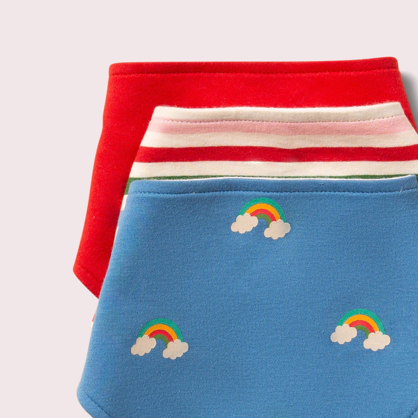 Lot de 3 bavoirs biologiques Blue Rainbows