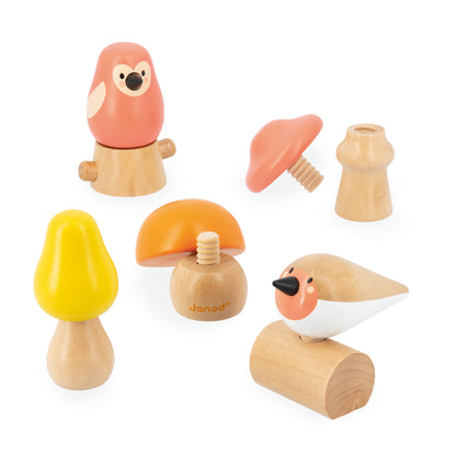 Screw-Together Birds and Mushrooms