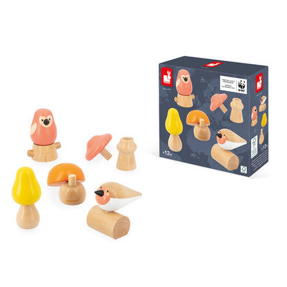 Screw-Together Birds and Mushrooms