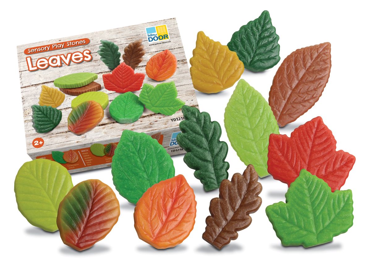 Sensory play stones - Leaves