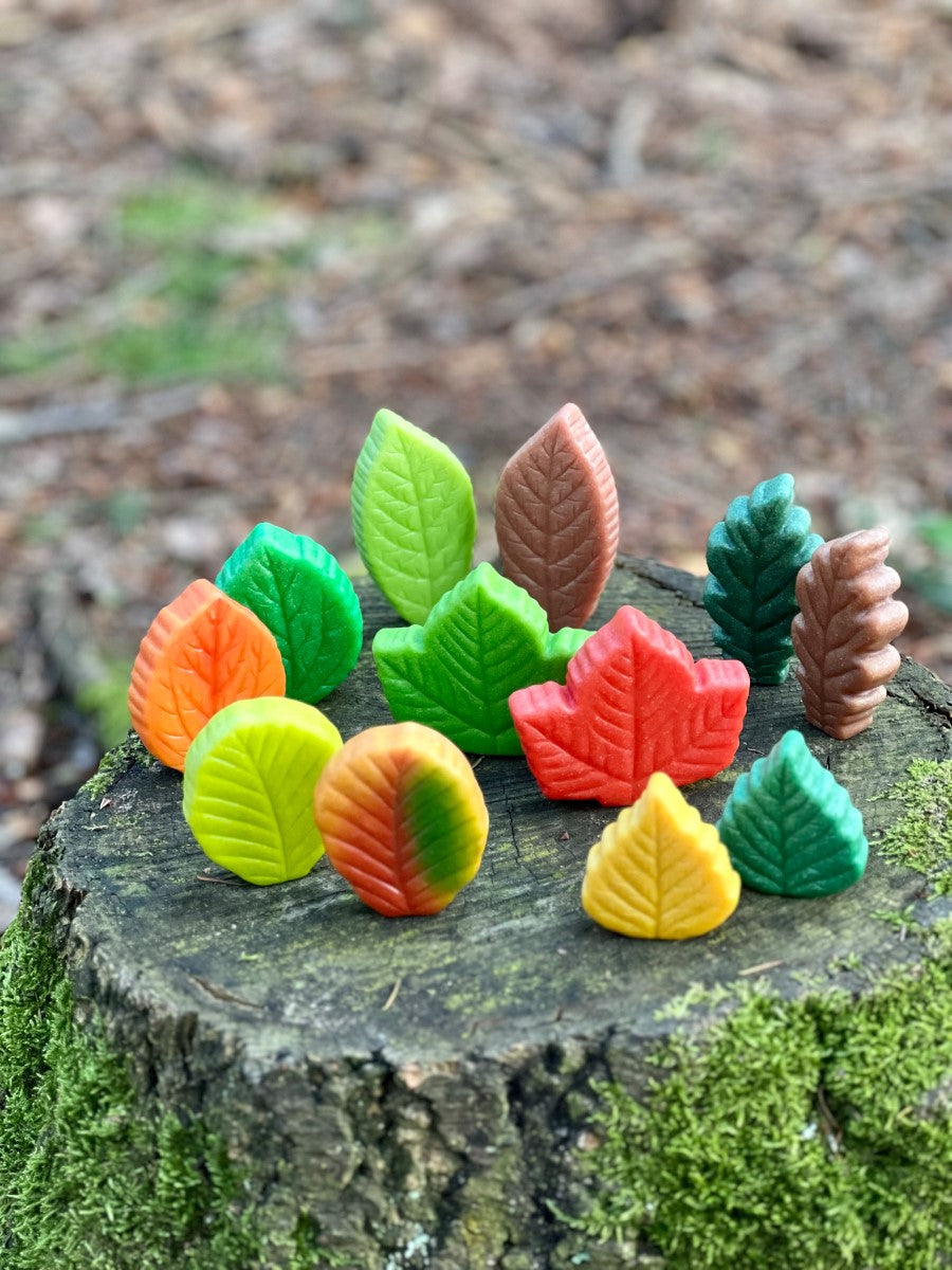 Sensory play stones - Leaves