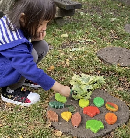 Sensory play stones - Leaves