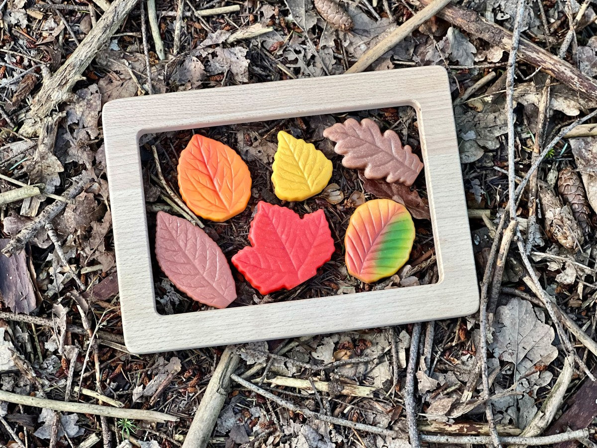 Sensory play stones - Leaves