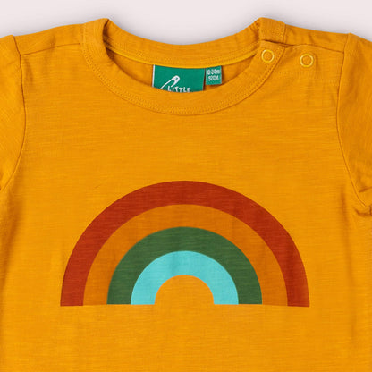T-shirt à manches courtes à pressions Arc-en-ciel doré