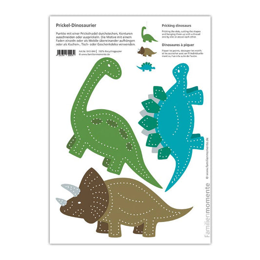 Knutselblad Prikkende Dinosaurus