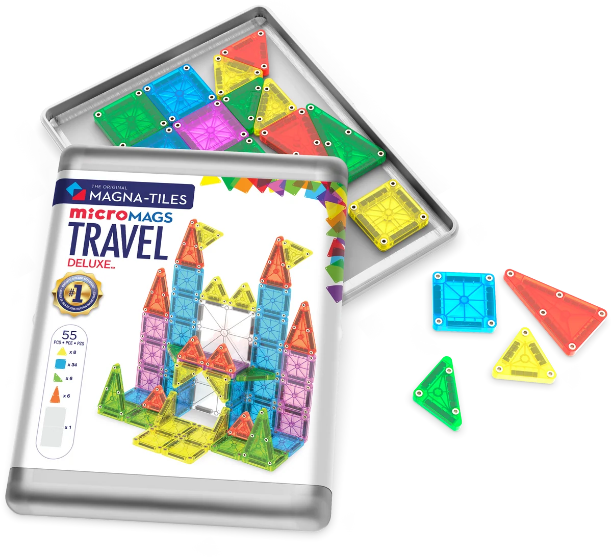 MAGNA-TILES - Travel Set Deluxe - 55 piece