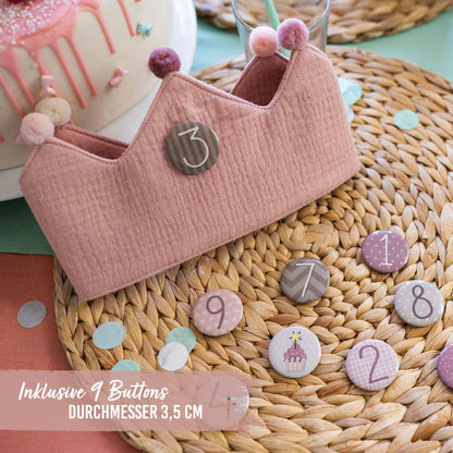 Couronne d’anniversaire en mousseline Paper Kite - Rose
