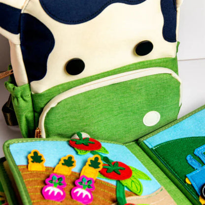Montessori Quiet Book Drukke Boerderij + Rugzak