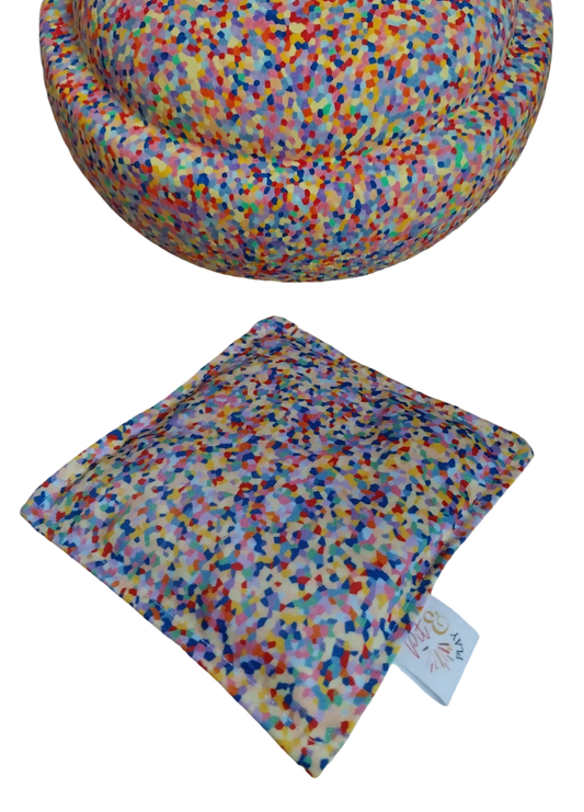 Super saco sensorial Confetti – hecho a mano