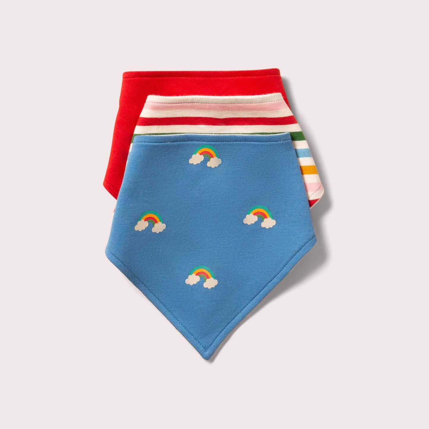 Lot de 3 bavoirs biologiques Blue Rainbows