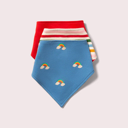 Lot de 3 bavoirs biologiques Blue Rainbows