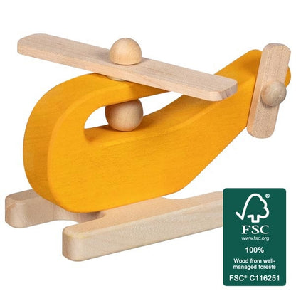 Yellow Wooden Helicopter