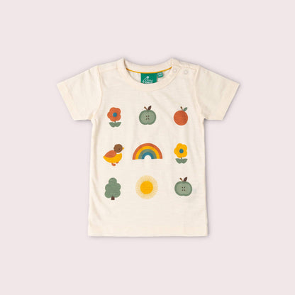 T-shirt à pressions à manches courtes Vintage Rainbows