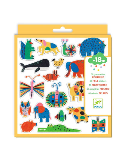 60 Felt Animal Stickers