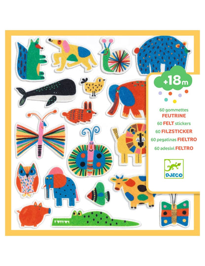 60 Felt Animal Stickers