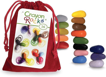 Crayon Rocks 16 colors in a red velvet bag