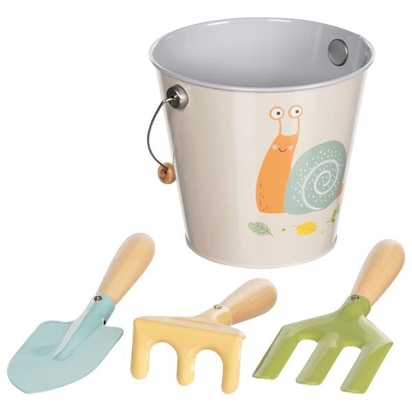 Bucket with garden tools