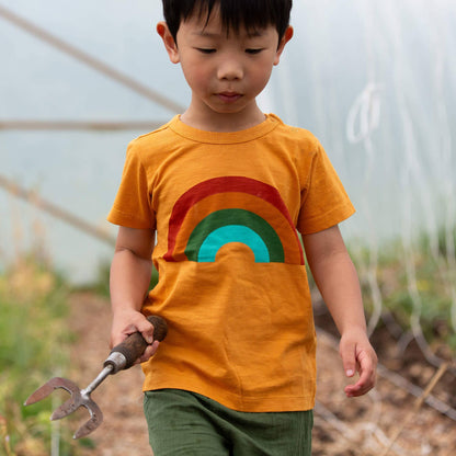 T-shirt à manches courtes à pressions Arc-en-ciel doré