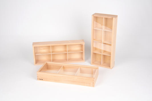 Wooden discovery boxes