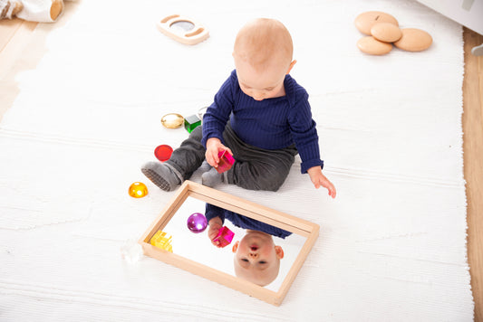 Small Wooden Mirror Tray