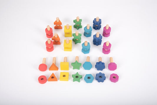 Rainbow wooden nuts & bolts