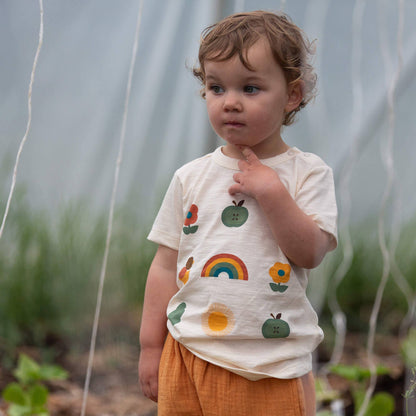 T-shirt à pressions à manches courtes Vintage Rainbows