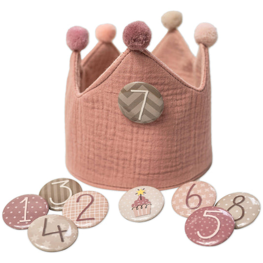 Papierdrachen-Geburtstagskrone aus Musselin - Pink